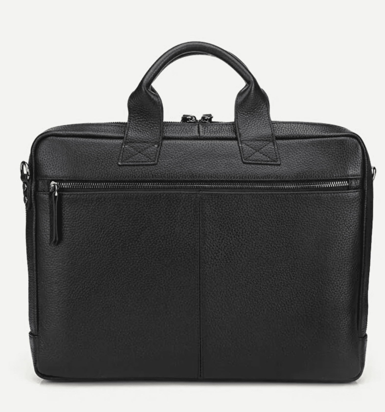 Hakiki Deri Siyah Erkek Evrak Çantası Omuz Askılı Laptop Bölmeli - Görsel 2